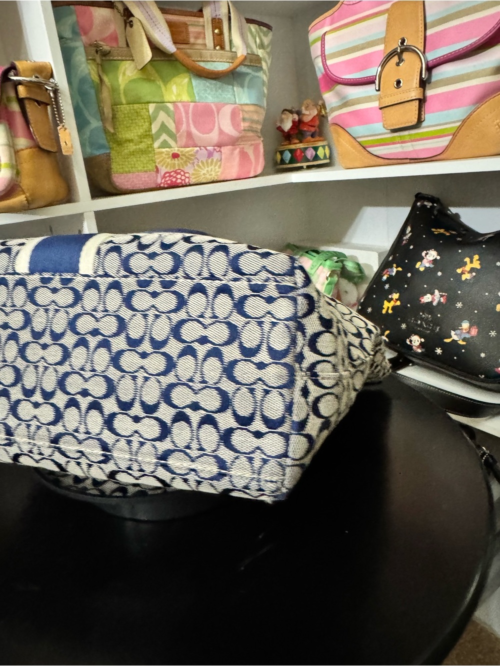 Coach Navy Signature Stripe Tote - Picture 9 of 11